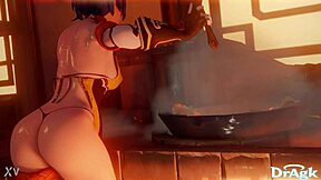 Xiangling Gets Her Ass Penetrated On The Kitchens Floor First Time Anal Genshin Impact Porn