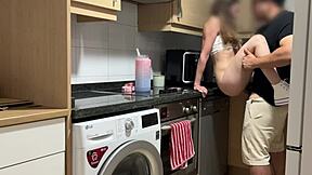 While talking to my boyfriend on the phone, my stepfather licks my pussy and fucks me hard, creampieing me.