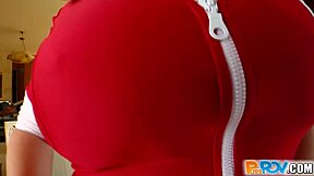 Newspaper girl with big tits gets fucked.