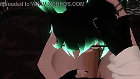 Hex sucks random dick with big tits in vrchat erp!