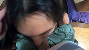 Milfy Calla Suggests a Lot of Cum on Her Red Shiny Puffy Down Jacket.