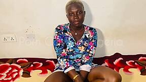 casting ebonychoco with big ass fingering her shaved pussy during horny interview masturbation