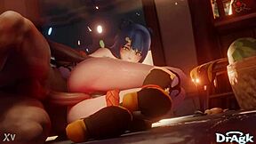 Xiangling Gets Her Ass Penetrated On The Kitchens Floor First Time Anal Genshin Impact Porn