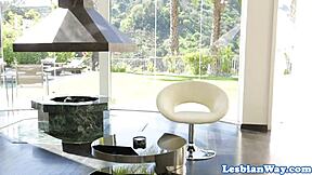 Redhead lesbian muff diving on gorgeous dyke