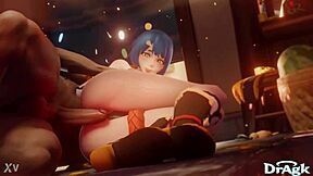 Xiangling Gets Her Ass Penetrated On The Kitchens Floor First Time Anal Genshin Impact Porn