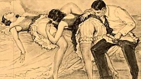 Vintage Erotic Art Featuring Hairy Beaver And Retro Pussy