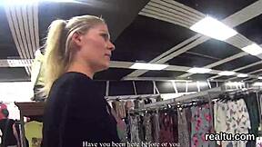 Charming czech cutie gets tempted in the shopping centre and screwed in pov