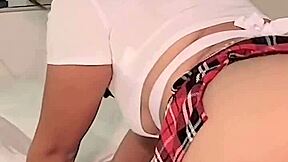 overwhelmed by pleasure as petite latina cums hard in pov