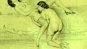 Vintage Erotic Art Featuring Hairy Beaver And Retro Pussy
