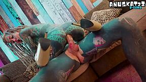 alternative dreadhead in high heels fucks bwc anal gapes facial