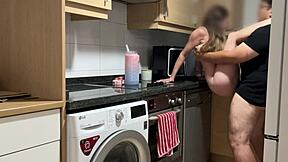 While talking to my boyfriend on the phone, my stepfather licks my pussy and fucks me hard, creampieing me.