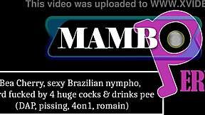 Bea Cherry's Intense Anal Gangbang with Four Huge Cocks, Dap, and Pissing