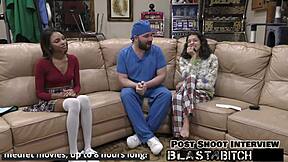 Solana spits doctor's cum, so he fucks and blasts her again?