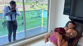 cheating bitch fucks her lover while boyfriend watches in homemade humiliation