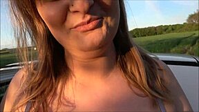 Young Girl's Car Breakdown Turns into Wild Public Sex!