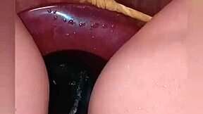 Desperate Girl Pisses in Wet Panties Bathroom