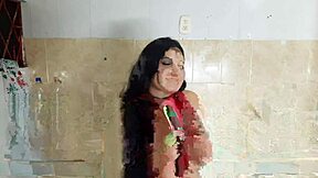 i feel the big-assed woman's passion in the kitchen with the inexperienced young man