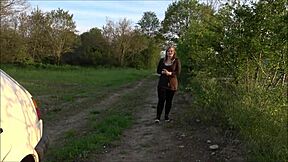 Young Girl's Car Breakdown Turns into Wild Public Sex!