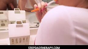 stepdadtherapy - maya kendrick redhead busy on cam with huge thick cock