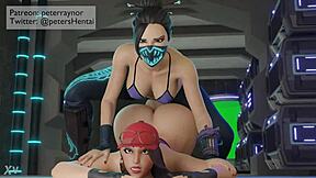 fortnite girls subtly fuck each other in anal action