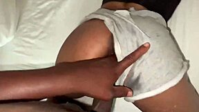 virgin agrees to anal sex, daddy rips her booty shorts open for first ass fuck