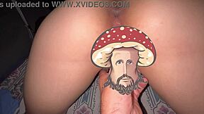 Destroying her pussy with anal and squirting during holidays in public