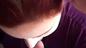 Curvy lover sucks big cock and gets cum on face