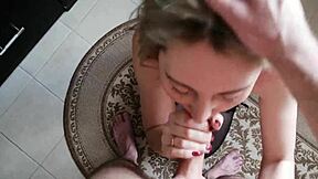 Amateur kitchen fuck with blonde step mom 😍