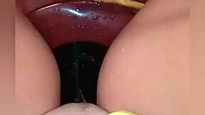 Desperate Girl Pisses in Wet Panties Bathroom