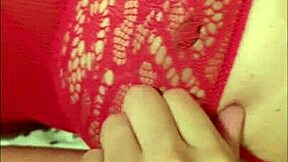 My Nasty Wife In Sexy Red Lingerie Shows Pussy