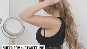 Richelle Ryan bounces huge tits on BBC!