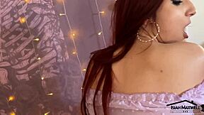 petite redhead teen takes bbc in face and pussy