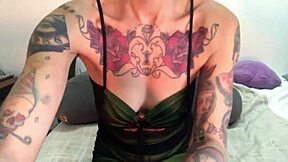 Sexy alt girl performs hairy armpit nipple pinching anal dildo webcam show