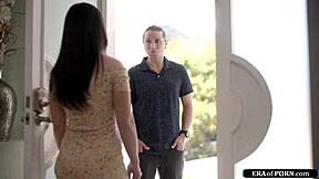 hot brunette milf with big boobs gets fucked by neighbor while pregnant