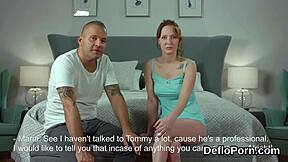 Nice sweetie stretches her juicy vagina and gets deflorated