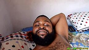 African amateurs give ugly couple's big black cock a sensual massage.