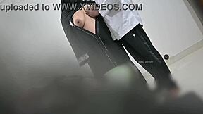 hijab muslim lady examined by doctor in hospital