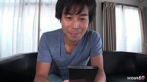 Skinny japanese teen 18+ talk to suck cock of virgin classmate and let him cim when home alone in japan uncensored jav