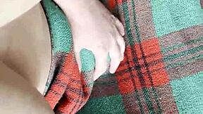 my shy neighbor does cunnilingus under the blanket