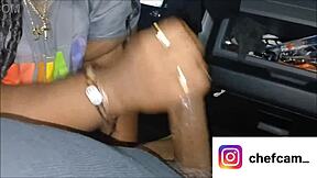 Throat Goat Gives Young Stud Sloppy Blowjob in Truck Until Cum on Tongue