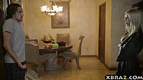 Hot stepmom squirts over stepsons cock during christmas