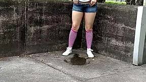 Risky public piss at a hydroelectric plant, just a piss whores mid-day fantasy.