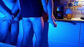 Wife Sucks 2 Cocks In Neon Light Threesome Full Scene Ep 4621