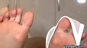 Attractive Beauty Gets Her Spread Cunt Absolute Of Warm Pee And Squirts