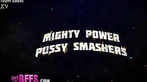 Mighty Power Pussy Smashers by Bffs Feat Bianca Bangs Khloe Kingsley & Laney Grey - Teamskeet
