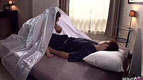 Japanese Step-Mom Wakes Boy With Blowjob And Pussy Sliding Handjob To Cum