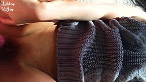 Cute girl in a sexy sweater gets creampie