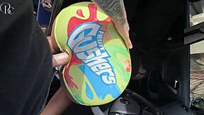 Big Ass Ebony Gets Fucked Through A Hole In Her Tight Shorts On Her Way To The Car Wash