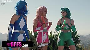 Mighty Power Pussy Smashers by Bffs Feat Bianca Bangs Khloe Kingsley & Laney Grey - Teamskeet