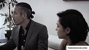 Innocent babysitter virgin teen 18+ gets fucked by old man 😏